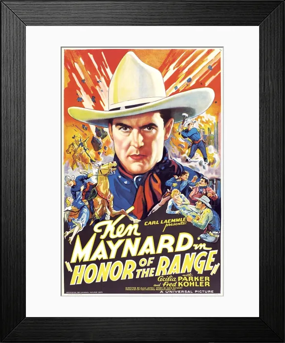 Framed Print : HONOR OF THE RANGE, Ken Maynard, Cecilia Parker, 1934