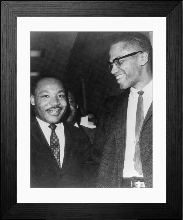 Framed Print : Martin Luther King Jr. and Malcolm X, circa. 1964. Courtesy: CSU Archives / Everett Collection