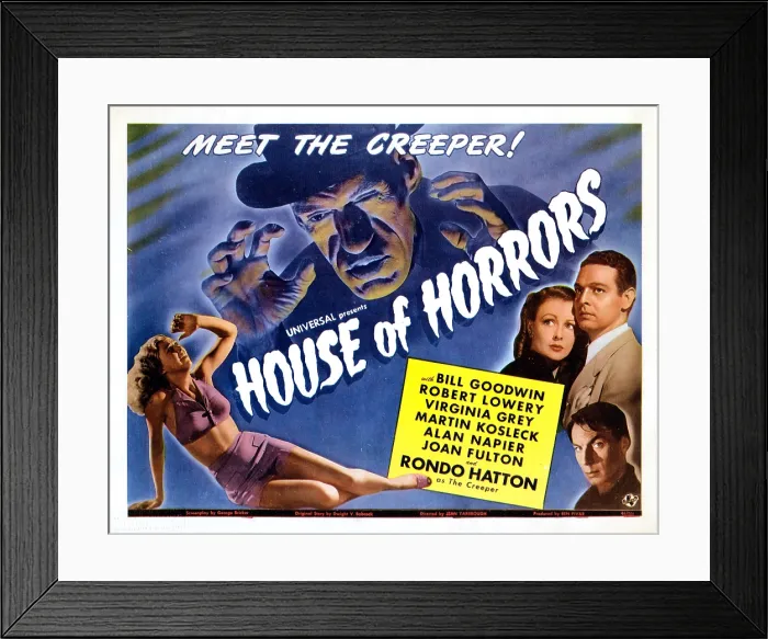 Framed Print : HOUSE OF HORRORS, US poster, Rondo Hatton, Virginia Grey, Robert Lowery, Martin Kosleck, 1946