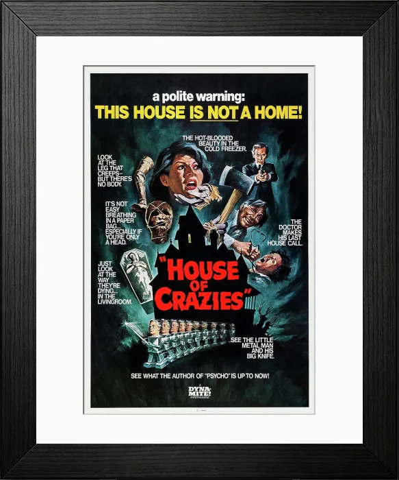 Framed Print : ASYLUM, (aka HOUSE OF CRAZIES), US poster art, top from left: Barbara Parkins, Peter Cushing, 1972