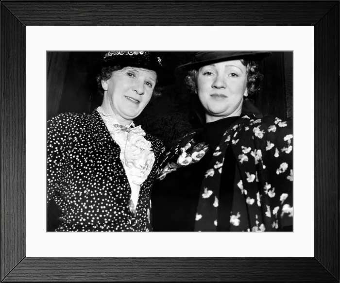 Framed Print : Mary Miles Minter, (1902-1984), American silent film actress, and her mother, Charlotte Shelby (left), Los Angeles, California, May 7, 1937