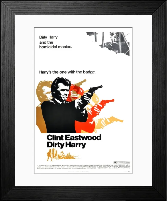 Framed Print : DIRTY HARRY, US poster, Clint Eastwood, 1971
