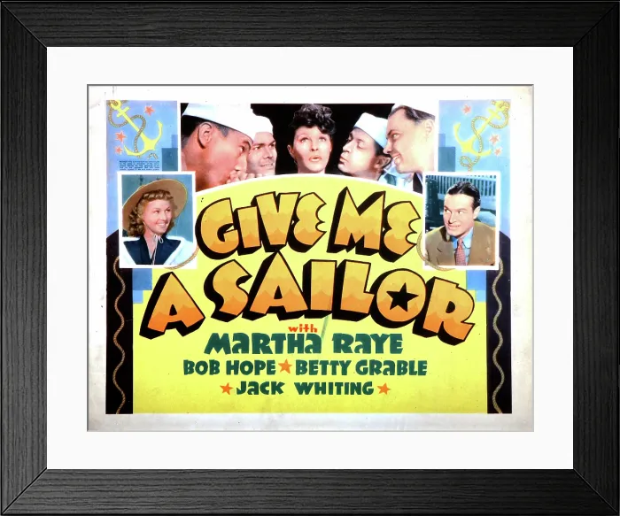 Framed Print : GIVE ME A SAILOR, Betty Grable (left), Martha Raye (center), Bob Hope (right), 1938
