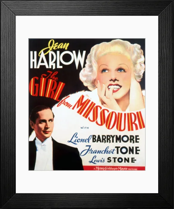 Framed Print : THE GIRL FROM MISSOURI, Franchot Tone, Jean Harlow, 1934