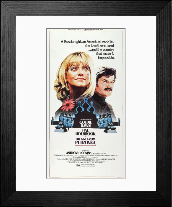 Framed Print : THE GIRL FROM PETROVKA, U.S. poster, from left: Goldie Hawn, Hal Holbrook, 1974