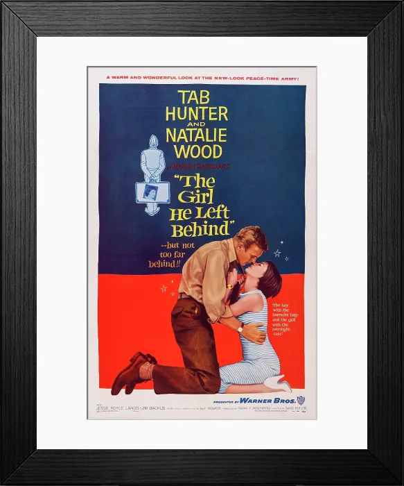 Framed Print : THE GIRL HE LEFT BEHIND, U.S. poster, from left: Tab Hunter, Natalie Wood, 1956