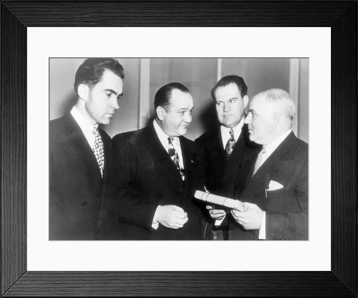 Framed Print : Representative (and future U.S. President) Richard Nixon, California State Senator Jack B. Tenney, Hugh W. Barns, and J