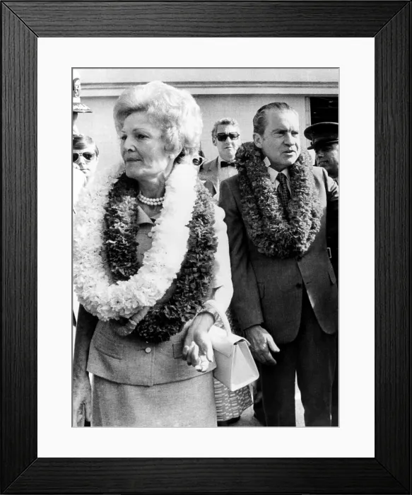 Framed Print : First Lady Pat Nixon and U.S. President Richard Nixon in Kaneohe, Hawaii, 1972.. Courtesy: CSU Archives  /  Everett Collection