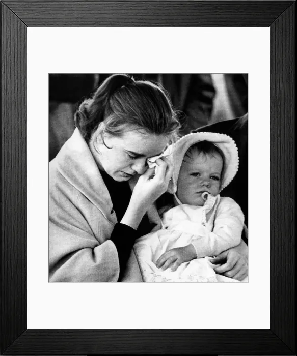 Framed Print : Marina Oswald at the graveside service of her husband, Lee Harvey Oswald, 1963. Courtesy: CSU Archives / Everett Collection