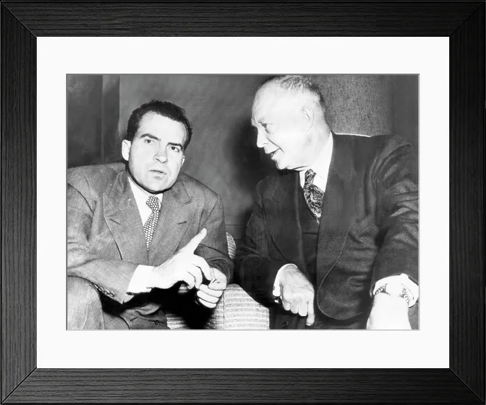 Framed Print : Future U.S. President Richard Nixon (then running for Vice President), and future President Dwight D Framed Print : Future U.S. President Richard Nixon (then running for Vice President), and future President Dwight D