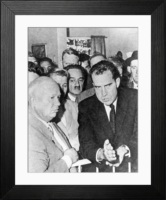Framed Print : Soviet Premier Nikita Khrushchev, and U.S. Vice President Richard Nixon, Moscow, at the Kitchen Debate, July 24, 1959. Courtesy: CSU Archives / Everett Collection Framed Print : Soviet Premier Nikita Khrushchev, and U.S. Vice President Richard Nixon, Moscow, at the Kitchen Debate, July 24, 1959. Courtesy: CSU Archives / Everett Collection
