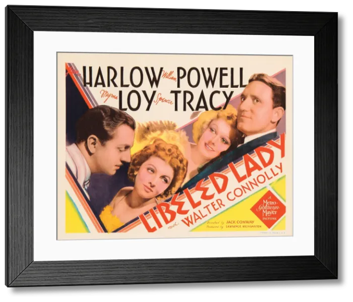 Framed Print : LIBELED LADY, William Powell, Myrna Loy, Jean Harlow, Spencer Tracy, 1936 Framed Print : LIBELED LADY, William Powell, Myrna Loy, Jean Harlow, Spencer Tracy, 1936