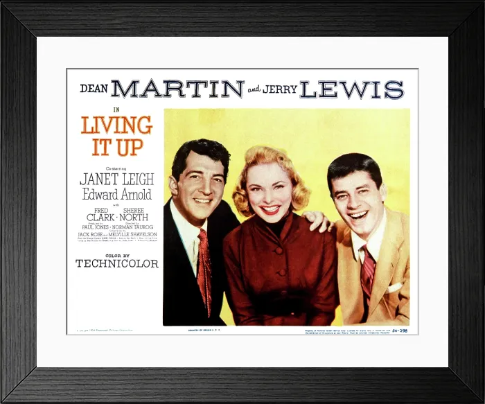 Framed Print : LIVING IT UP, from left, Dean Martin, Janet Leigh, Jerry Lewis, 1954 Framed Print : LIVING IT UP, from left, Dean Martin, Janet Leigh, Jerry Lewis, 1954