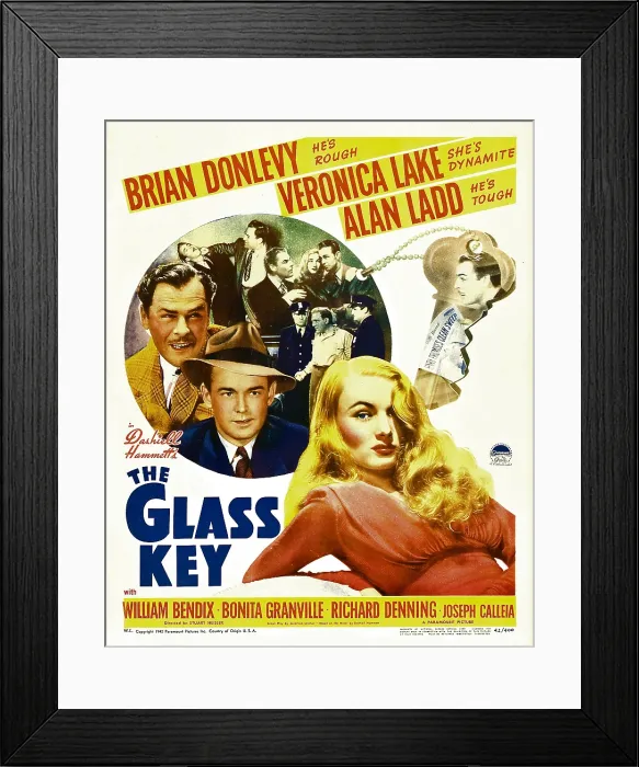 Framed Print : THE GLASS KEY, Brian Donlevy, Alan Ladd, William Bendix, Veronica Lake, 1942