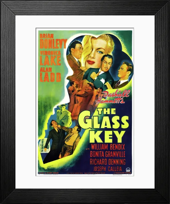 Framed Print : THE GLASS KEY, US poster art, William Bendix, Veronica Lake, Brian Donlevy, Alan Ladd, 1942 Framed Print : THE GLASS KEY, US poster art, William Bendix, Veronica Lake, Brian Donlevy, Alan Ladd, 1942