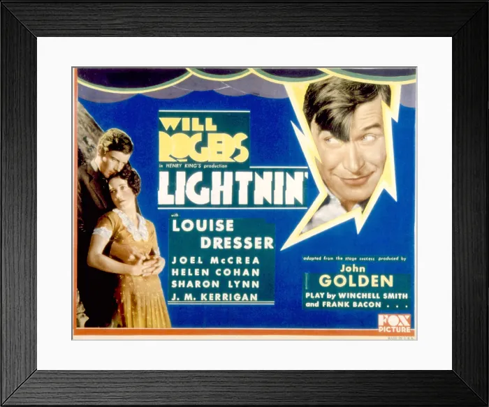 Framed Print : LIGHTNIN, Joel McCrea, Helen Cohan, Will Rogers, 1930, 20th Century Fox, TM & Copyright / Courtesy: Everett Collection Framed Print : LIGHTNIN, Joel McCrea, Helen Cohan, Will Rogers, 1930, 20th Century Fox, TM & Copyright / Courtesy: Everett Collection