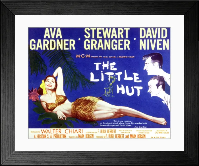 Framed Print : THE LITTLE HUT, Ava Gardner, Stewart Granger, David Niven, 1957