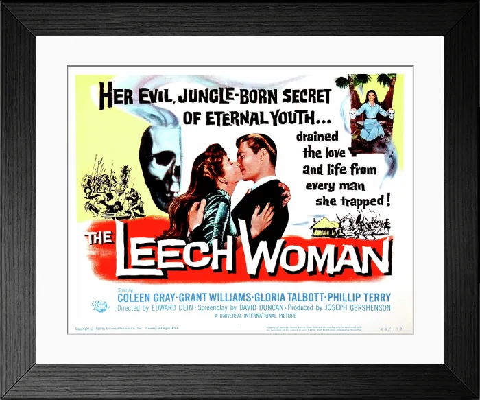 Framed Print : THE LEECH WOMAN, Coleen Gray, Grant Williams, 1960