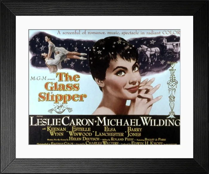 Framed Print : THE GLASS SLIPPER, Leslie Caron, Michael Wilding, 1955