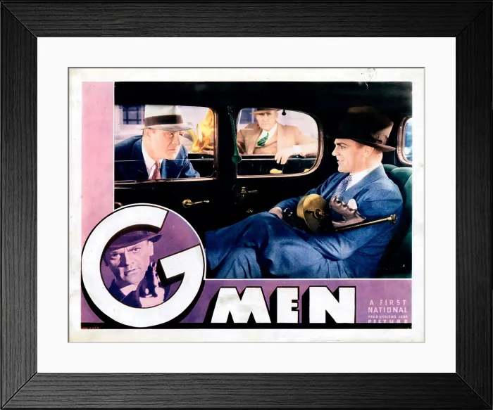 Framed Print : G-MEN, US lobbycard, from left: Robert Armstrong, James Cagney, 1935 Framed Print : G-MEN, US lobbycard, from left: Robert Armstrong, James Cagney, 1935