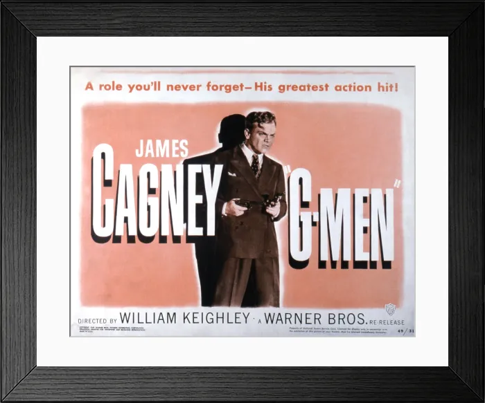 Framed Print : G-MEN, James Cagney, 1935