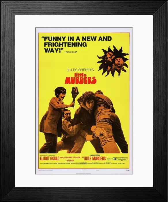 Framed Print : LITTLE MURDERS, U.S. poster, top right: Donald Sutherland, Alan Arkin; left: Marica Rodd; center: Elliott Gould, 1971 Framed Print : LITTLE MURDERS, U.S. poster, top right: Donald Sutherland, Alan Arkin; left: Marica Rodd; center: Elliott Gould, 1971