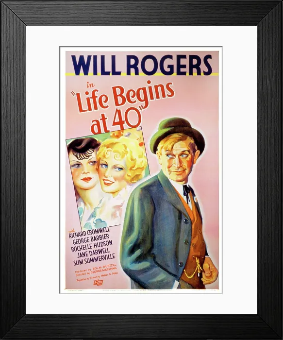 Framed Print : LIFE BEGINS AT FORTY, Will Rogers, 1935, TM and copyright Fox Film Corp. All rights reserved  /  Courtesy: Everett Collection