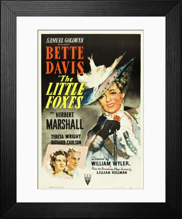 Framed Print : THE LITTLE FOXES, (poster art), Bette Davis, 1941