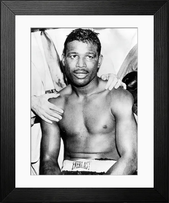 Framed Print : Boxer Sugar Ray Robinson, (1921-1989), after losing to light heavyweight champion Jo Maxin in 104 degree heat, Yankee Stadium, New York, 1952