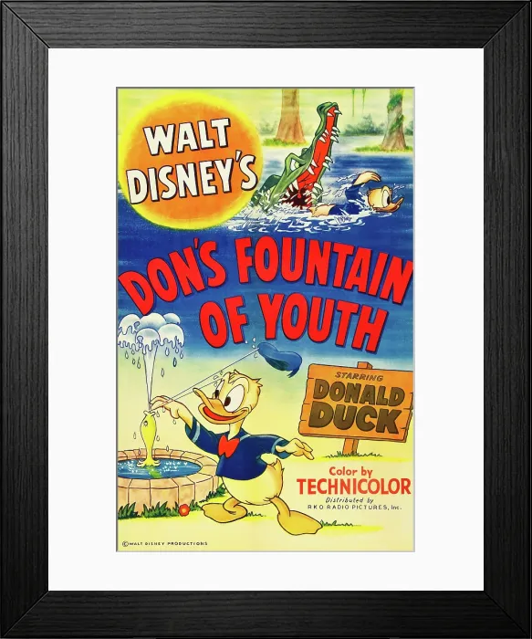 Framed Print : DON'S FOUNTAIN OF YOUTH, top right and bottom: Donald Duck, 1953