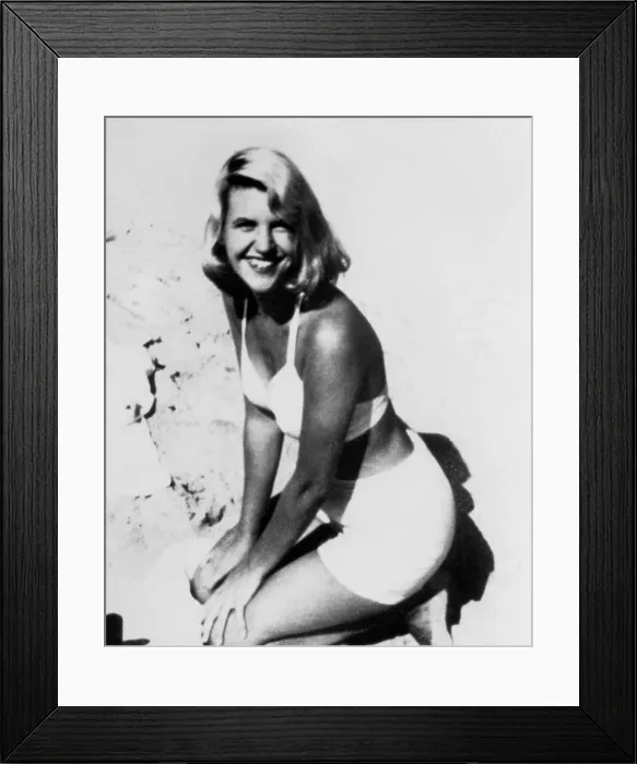 Framed Print : Sylvia Plath, newly blonde, on the beach celebrating her release from McLean Hospital, c. 1954 Framed Print : Sylvia Plath, newly blonde, on the beach celebrating her release from McLean Hospital, c. 1954