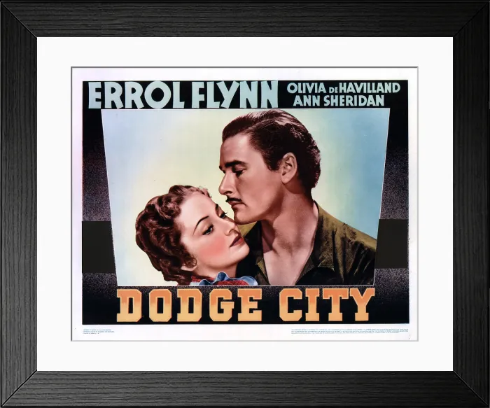 Framed Print : DODGE CITY, from left, Olivia De Havilland, Errol Flynn, 1939 Framed Print : DODGE CITY, from left, Olivia De Havilland, Errol Flynn, 1939