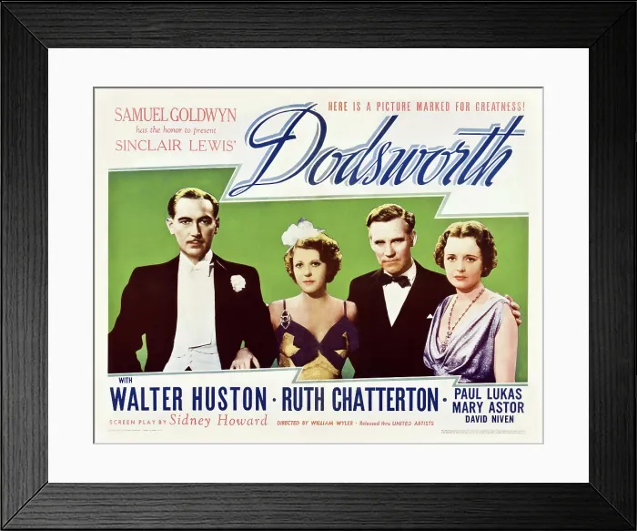 Framed Print : DODSWORTH, from left: Paul Lukas, Ruth Chatterton, Walter Huston, Mary Astor, 1936