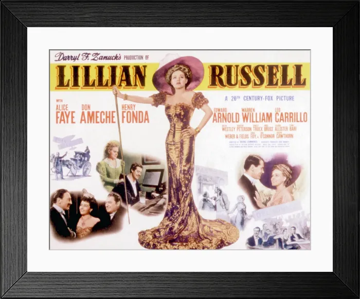 Framed Print : LILLIAN RUSSELL, Alice Faye, 1940. TM and Copyright 20th Century Fox Film Corp. All rights reserved. Courtesy: Everett Collection Framed Print : LILLIAN RUSSELL, Alice Faye, 1940. TM and Copyright 20th Century Fox Film Corp. All rights reserved. Courtesy: Everett Collection