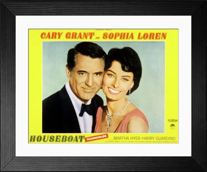 Framed Print : HOUSEBOAT, Cary Grant, Sophia Loren, 1958