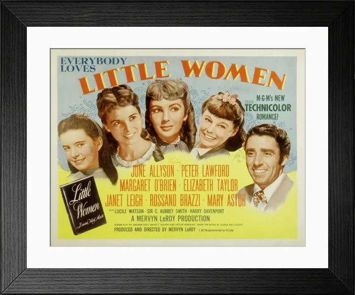 Framed Print : LITTLE WOMEN, Margaret O'Brien, Janet Leigh, Elizabeth Taylor, June Allyson, Peter Lawford, 1949 Framed Print : LITTLE WOMEN, Margaret O'Brien, Janet Leigh, Elizabeth Taylor, June Allyson, Peter Lawford, 1949