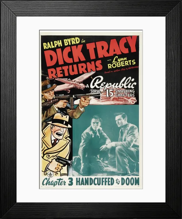 Framed Print : DICK TRACY RETURNS, Chapter 3: Handcuffed To Doom, 1938 Framed Print : DICK TRACY RETURNS, Chapter 3: Handcuffed To Doom, 1938