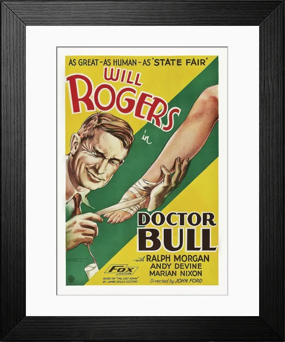 Framed Print : DOCTOR BULL, US poster art, Will Rogers, 1933, TM and Copyright 20th Century Fox Film Corp. All rights reserved / courtesy Everett Collection