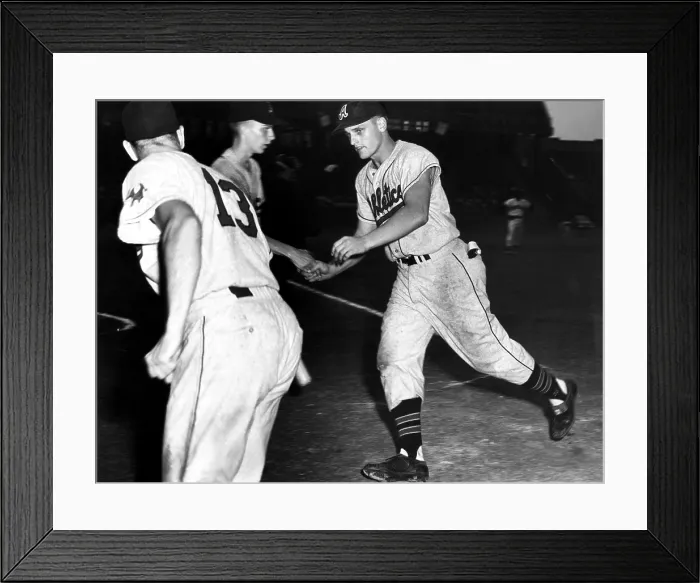 Framed Print : Roger Maris (far right), playing for the Kansas City Athletics, 1958.. Courtesy: CSU Archives  /  Everett Collection