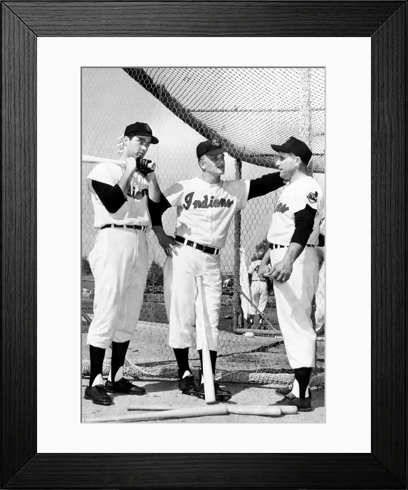Framed Print : Rocky Colavito, Roger Maris, and Gene Woodling of the Cleveland Indians, at the batting cage, 1958.. Courtesy: CSU Archives  /  Everett Collection