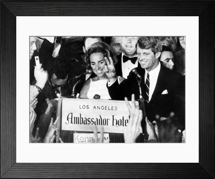 Framed Print : Ethel Kennedy, Senator Robert F. Kennedy, at the Ambassador Hotel just before he was assassinated, Los Angeles, California, June 5, 1968