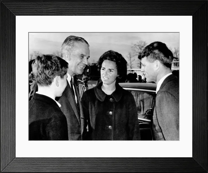 Framed Print : Joseph Kennedy, U.S. Ambassador General Maxwell Taylor, Ethel Kennedy, Senator Robert F. Kennedy, Washington D.C. November 26, 1964.. Courtesy: CSU Archives  /  Everett Collection