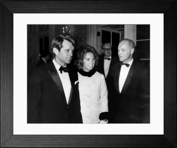 Framed Print : Senator Robert F. Kennedy, Ethel Kennedy, former astronaut John Glenn, at the Plaza Hotel, New York, December 10, 1967.. Courtesy: CSU Archives  /  Everett Collection