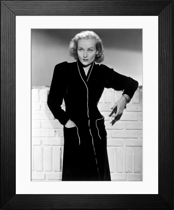 Framed Print : CAROLE LOMBARD, wearing a black dress, 1930's Framed Print : CAROLE LOMBARD, wearing a black dress, 1930's