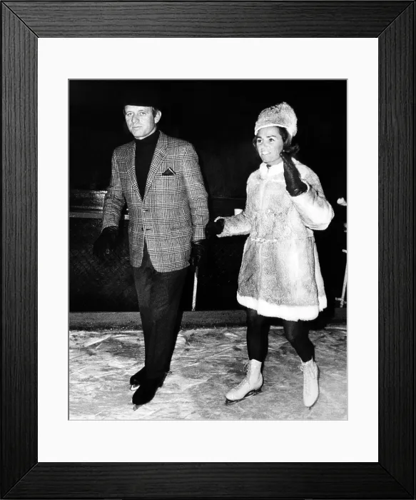 Framed Print : Senator Robert F. Kennedy and Ethel Kennedy at Rockefeller Center ice skating rink, New York, January 24, 1968.. Courtesy: CSU Archives / Everett Collection Framed Print : Senator Robert F. Kennedy and Ethel Kennedy at Rockefeller Center ice skating rink, New York, January 24, 1968.. Courtesy: CSU Archives / Everett Collection