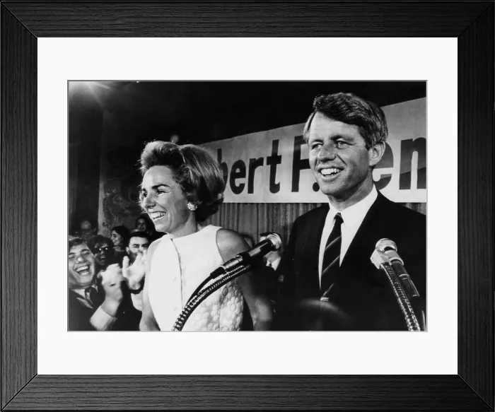 Framed Print : Ethel Kennedy, Robert F. Kennedy, at campaign headquarters after Indiana primary election victory for President, Indianapolis, Indiana, May 7, 1968