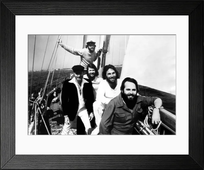 Framed Print : The Beach Boys, (back) Al Jardine, (l to r) Mike Love, Brian Wilson, Dennis Wilson, Carl Wilson, 1978. Courtesy: CSU Archives / Everett Collection