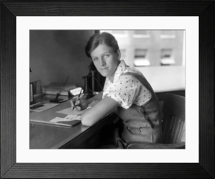 Framed Print : American athlete Babe Didrikson (aka Babe Zaharias), at her desk at work as a secretary in Dallas, Texas, 1932.. Courtesy: CSU Archives  /  Everett Collection