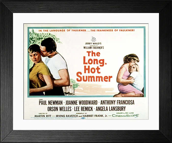 Framed Print : THE LONG, HOT SUMMER, Joanne Woodward, Paul Newman, Lee Remick, Anthony Franciosa, poster art, 1958, TM and Copyright (c)20th Century Fox Film Corp. All rights reserved