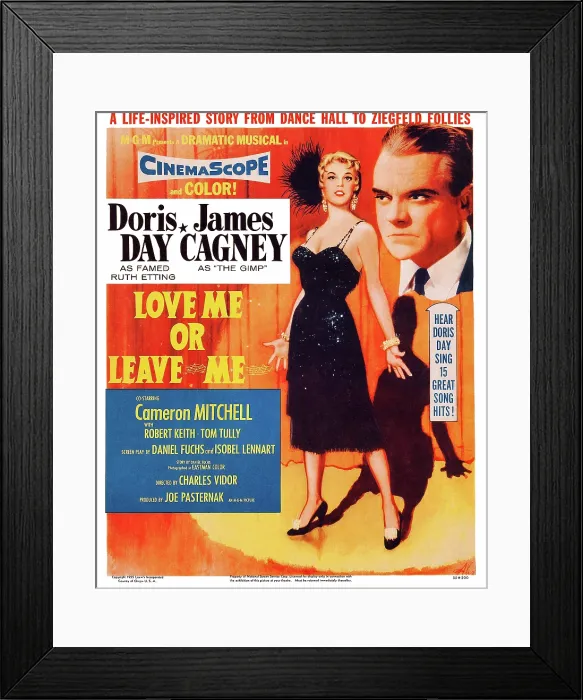 Framed Print : LOVE ME OR LEAVE ME, US poster Art, from left: Doris Day, James Cagney, 1955